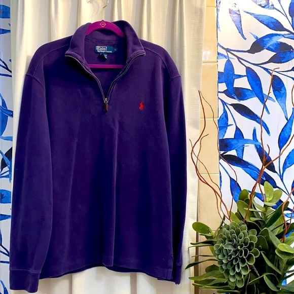 Men’s Polo by Ralph Lauren Purple 1/4 Zip Pullover Size Large - Picture 1 of 7